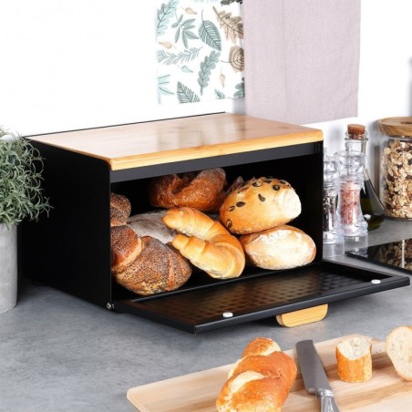 Leivakast must ja puit 35.5x22x20.5 cm | FreshDesign.ee