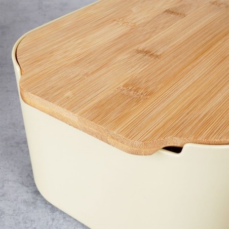 Leivakast lõikelauaga kreem 33x18.5x12 cm | FreshDesign.ee