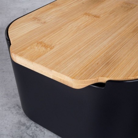 Leivakast lõikelauaga must 33x18.5x12 cm | FreshDesign.ee