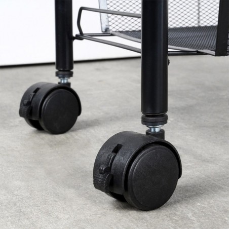 Metallist riiul ratastel 4 korrust, must | FreshDesign.ee