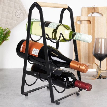 Veiniriiul metallist must 6 pudelit 21x38 cm