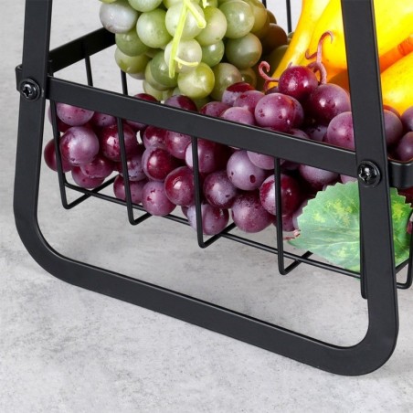 Kahekihiline puuviljakorv, metall, must | FreshDesign.ee