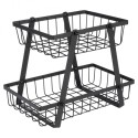 Puuviljakorv, kahetasandiline, metall, must | FreshDesign.ee