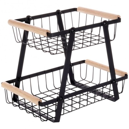 Kahe tasandiline puuviljakorv, metall, must | FreshDesign.ee