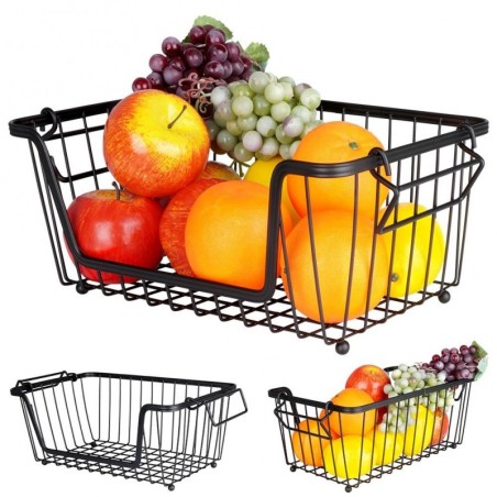 Korv puuviljadele, must, metall