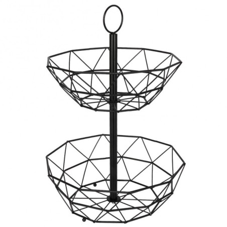 Kahe tasandiline puuviljakorv, metall, must | FreshDesign.ee