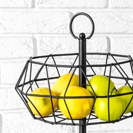Kahe tasandiline puuviljakorv, metall, must | FreshDesign.ee