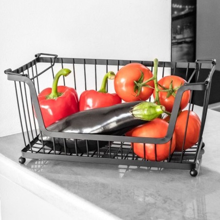 Metallist ladustatav korv, must | FreshDesign.ee