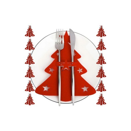 Söögiriistade ümbris jõulupuud, 12 tk, punane | FreshDesign.ee