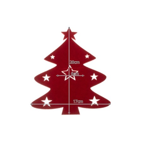 Söögiriistade ümbris jõulupuud, 12 tk, punane | FreshDesign.ee