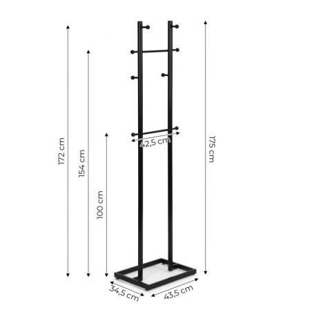 Riidenagi metallist, must, 8 nagi | FreshDesign.ee