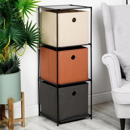 Metallist riiul konteineritega 34,5x34,5x100 cm