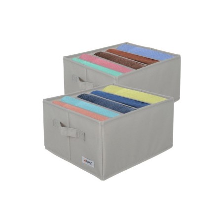 Riidest vahedega hoiukastid, 2 tk, 33 x 27 x 17 cm