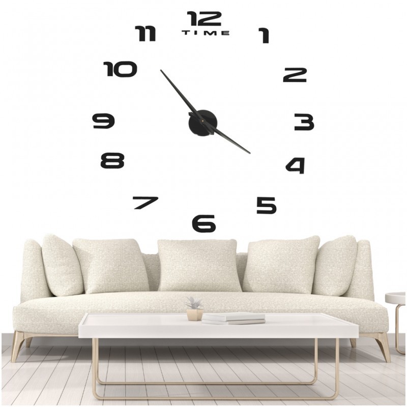 Suur seinakell 80-120 cm, must, 12 numbrit | FreshDesign.ee