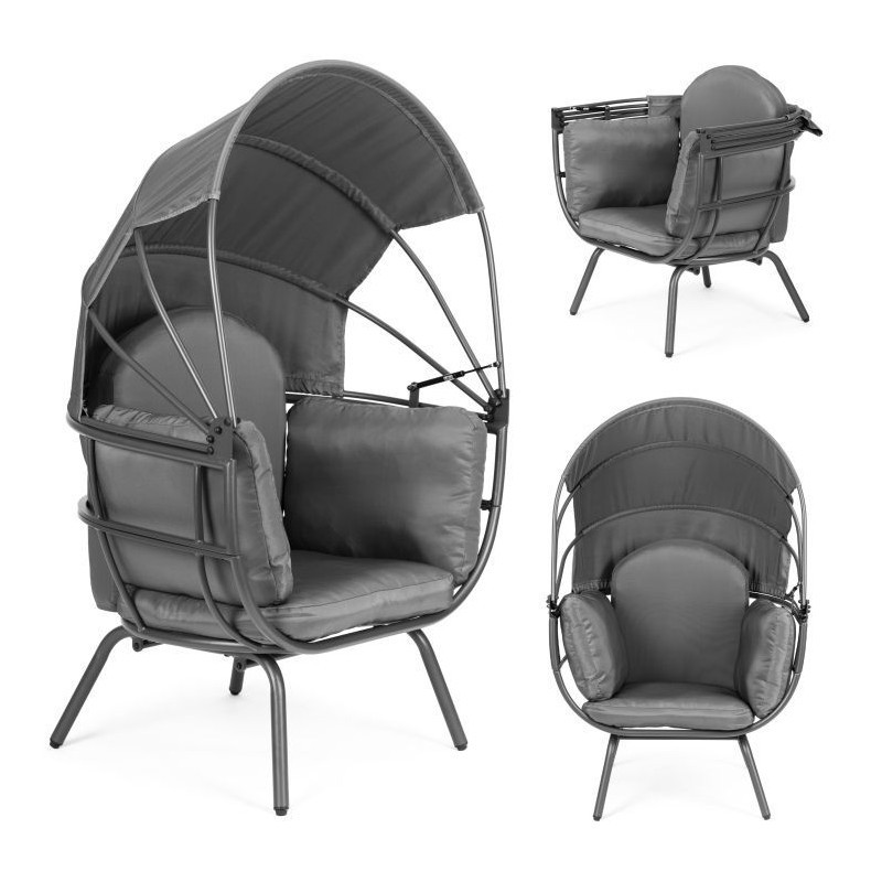 Kokkupandava varikatusega pesatool, hall | FreshDesign.ee