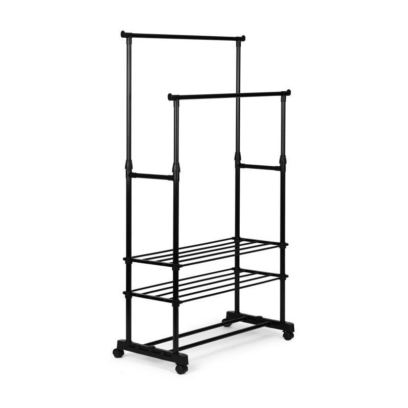 Reguleeritav riidestange ratastel, must | FreshDesign.ee