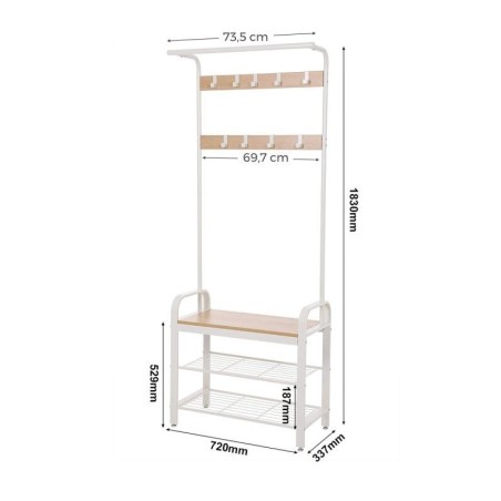 Riidenagi 33,7 x 72 x 183 cm, valge | FreshDesign.ee