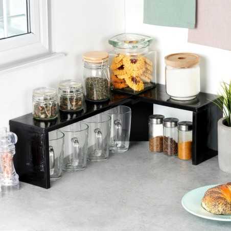 Nurga köögiriiul, must, 47x32x15,5 cm