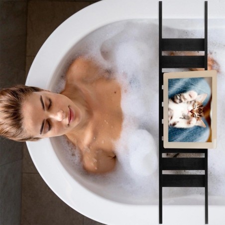 Bambusest vannitoariiul vannile, must, 68 cm | FreshDesign.ee