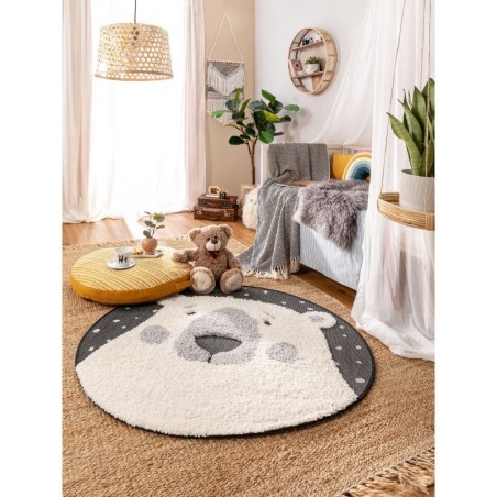 Lastetoa vaip Carlo Bear must/valge Ø 120CM | FreshDesign.ee