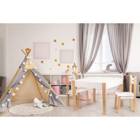 Laste laud ja toolid tahvliga