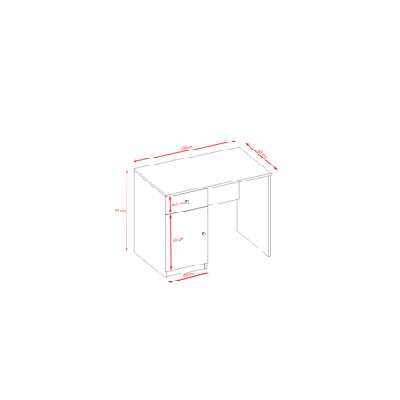 Kirjutuslaud valge 100x60x74 cm | FreshDesign.ee