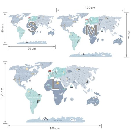Seinakleebis Maakaart S eesti keeles, sinine | FreshDesign.ee