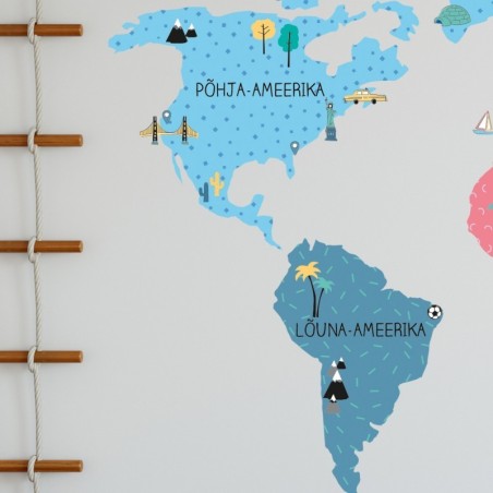 Seinakleebis Maakaart M eesti keeles, värviline | FreshDesign.ee