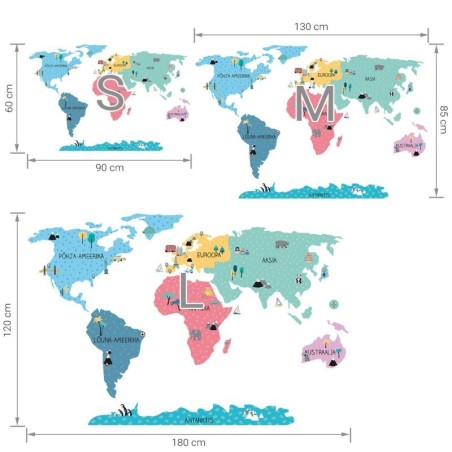 Seinakleebis Maakaart S eesti keeles, värviline | FreshDesign.ee