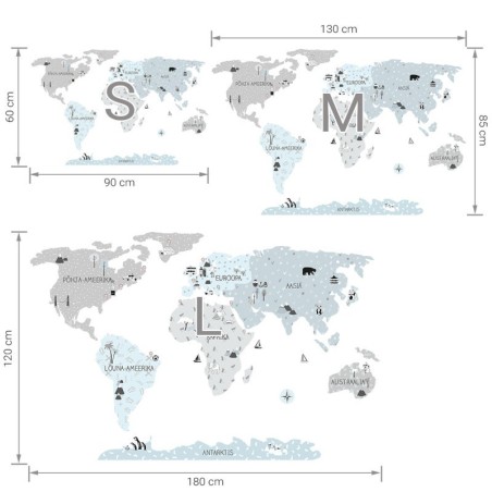 Seinakleebis Maakaart S eesti keeles, eco | FreshDesign.ee
