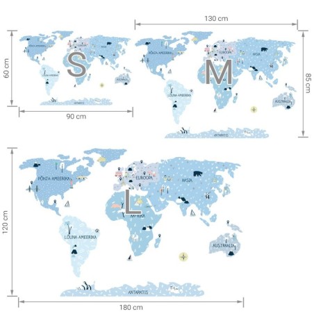 Seinakleebis Maakaart M eesti keeles, ice cold | FreshDesign.ee