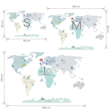 Seinakleebis Maakaart S eesti keeles, mint | FreshDesign.ee