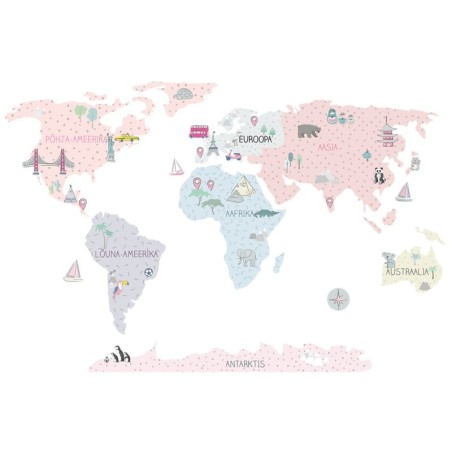 Seinakleebis Maakaart S eesti keeles, roosa | FreshDesign.ee