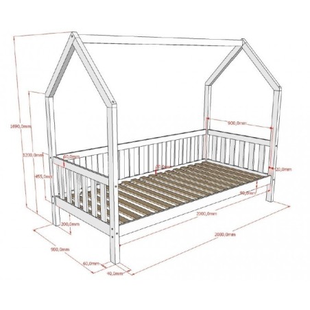 CABANE majavoodi äärega 90 X 200 CM valge | FreshDesign.ee