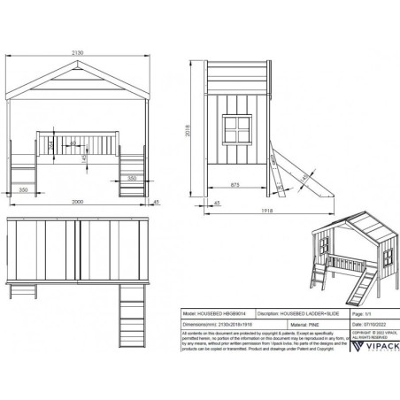 Majavoodi House redeli ja liumäega 90x200 ... | FreshDesign.ee
