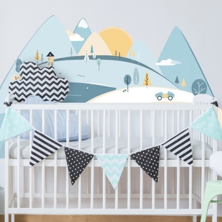 Seinakleebis helesinised mäed S | FreshDesign.ee