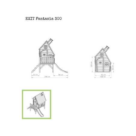 Puidust mängumaja EXIT Fantasia 300 - roheline