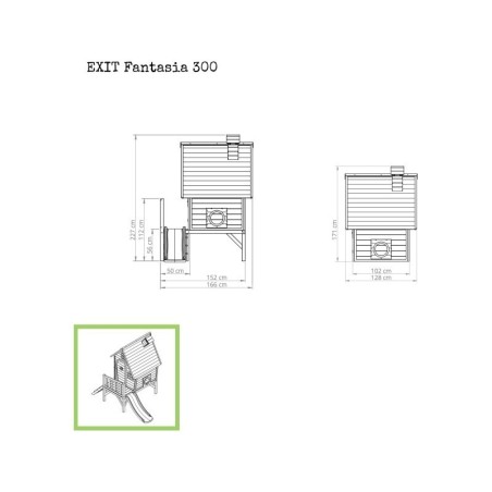 Puidust mängumaja EXIT Fantasia 300 - punane | FreshDesign.ee