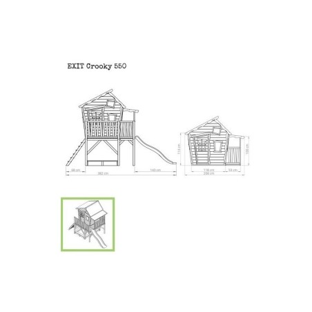 Puidust mängumaja koos terrassi, liivakast... | FreshDesign.ee