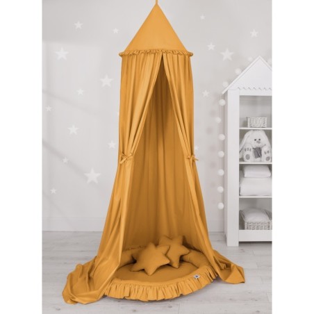 Mängumatt pesa ümmargune, sinepikollane | FreshDesign.ee