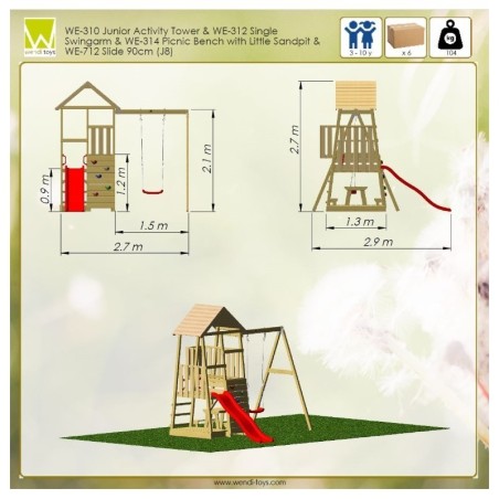 Mänguväljak Junior J8 (liumägi+ronimissein... | FreshDesign.ee