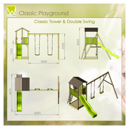 Klassikaline mänguväljak C5 liumäe ja kahe... | FreshDesign.ee