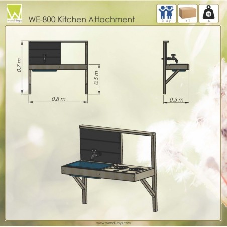 MÄNGUMAJA MÄNGUVÄLJAK M24G HALL (MOODUL MÄNGUMAJA+PLATVORM+KIIK+LIUMÄGI) + ÕUEKÖÖK