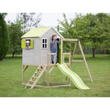 Mängumaja mänguväljak M24L roheline koos p... | FreshDesign.ee