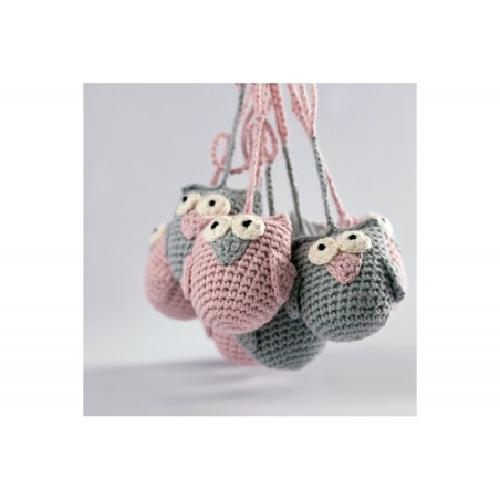 Heegeldatud Öökulli Vanik Lastetuppa – Roosa, Orgaaniline Puuvill, 190 cm