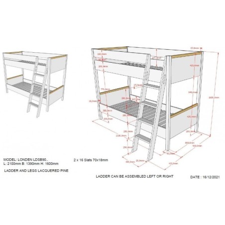 Narivoodi London valge/pöök | FreshDesign.ee