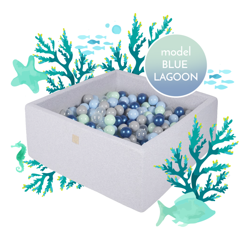 Pallimeri Blue Lagoon 110x110x40 cm + 500 palli | FreshDesign.ee