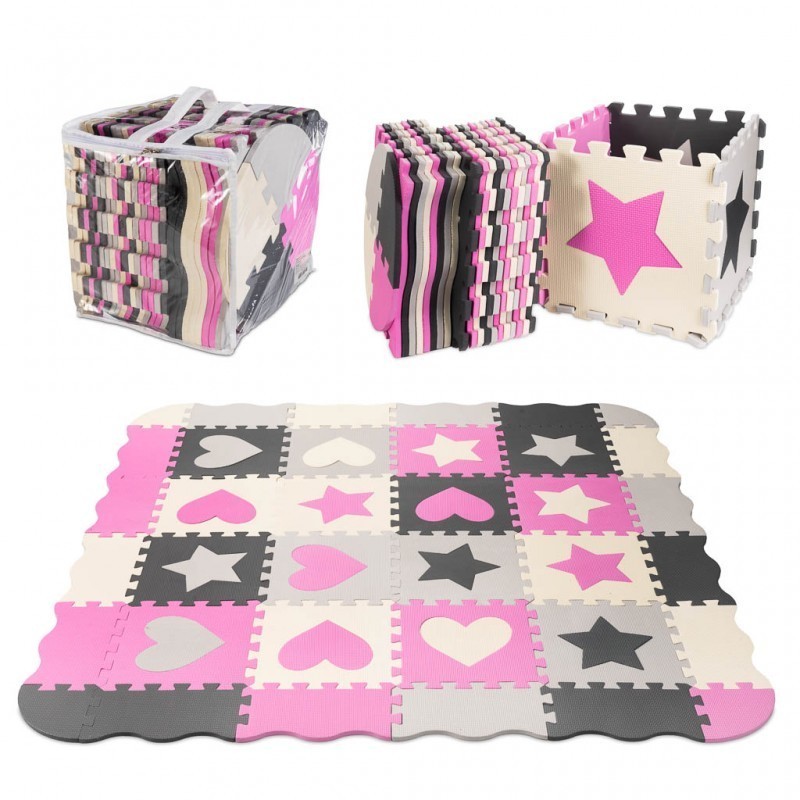 Suur puslematt äärtega, 36 osa, hall/roosa | FreshDesign.ee