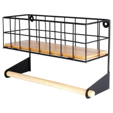 Paberrätikuhoidja riiuliga, must metall | FreshDesign.ee