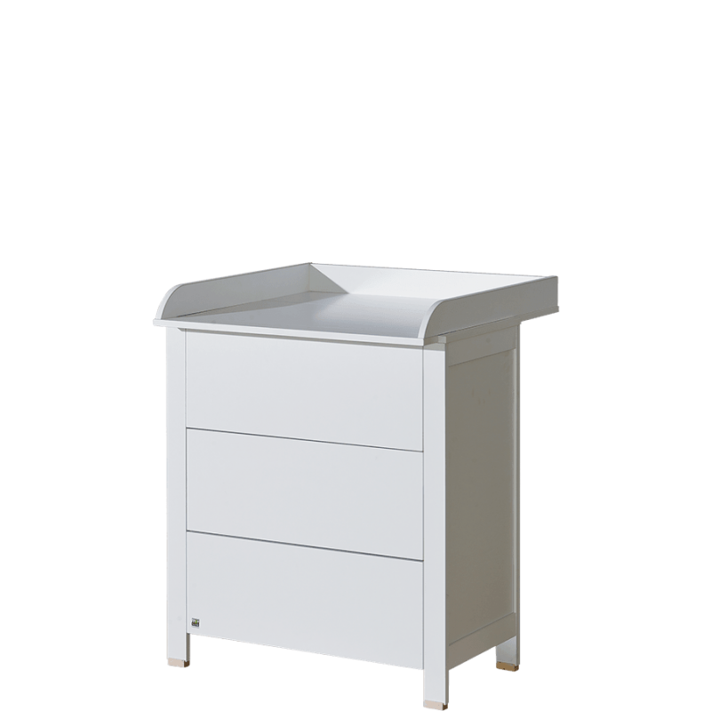 Sahtlitega kummut mähkimislauaga BASIC valge | FreshDesign.ee